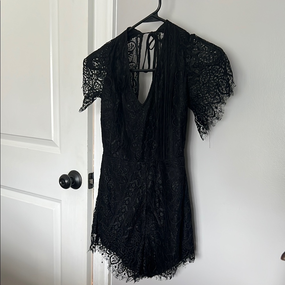 Elegant Black Lace Romper
